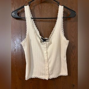 Forever 21 Lace Cream Top Small